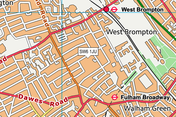 Fulham Primary School map (SW6 1JU) - OS VectorMap District (Ordnance Survey)