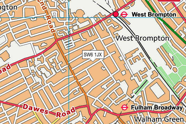 SW6 1JX map - OS VectorMap District (Ordnance Survey)