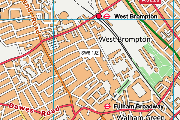 SW6 1JZ map - OS VectorMap District (Ordnance Survey)