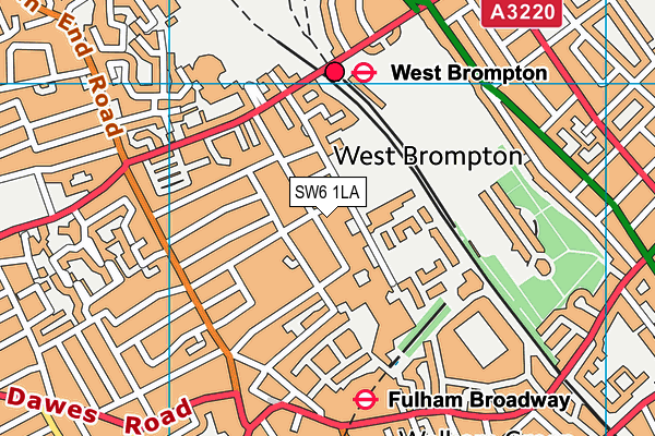 SW6 1LA map - OS VectorMap District (Ordnance Survey)