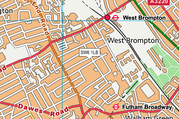 SW6 1LB map - OS VectorMap District (Ordnance Survey)