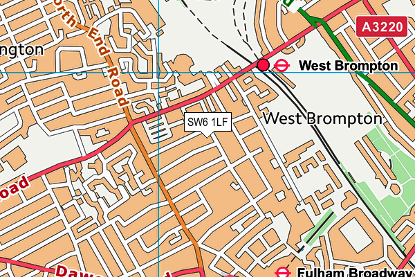 SW6 1LF map - OS VectorMap District (Ordnance Survey)