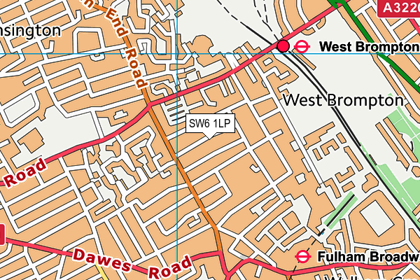 SW6 1LP map - OS VectorMap District (Ordnance Survey)