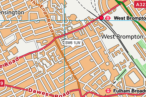 SW6 1LW map - OS VectorMap District (Ordnance Survey)