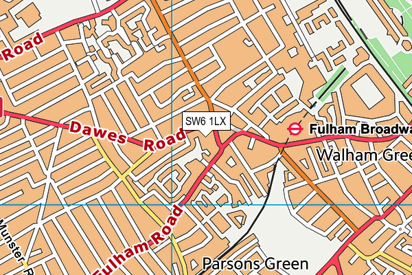 SW6 1LX map - OS VectorMap District (Ordnance Survey)