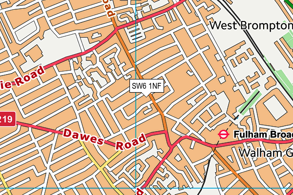 SW6 1NF map - OS VectorMap District (Ordnance Survey)