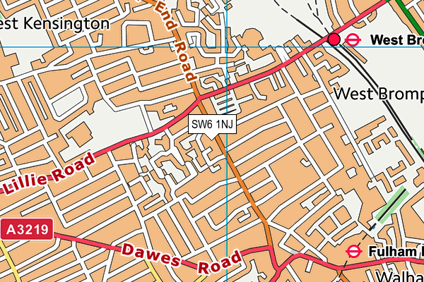 SW6 1NJ map - OS VectorMap District (Ordnance Survey)