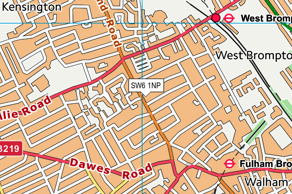 SW6 1NP map - OS VectorMap District (Ordnance Survey)