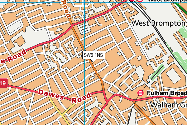 SW6 1NS map - OS VectorMap District (Ordnance Survey)