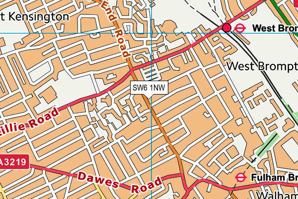 SW6 1NW map - OS VectorMap District (Ordnance Survey)