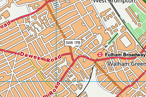 SW6 1PB map - OS VectorMap District (Ordnance Survey)