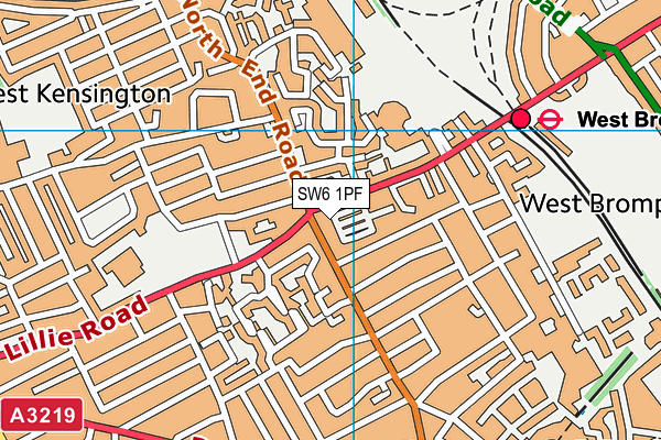 SW6 1PF map - OS VectorMap District (Ordnance Survey)