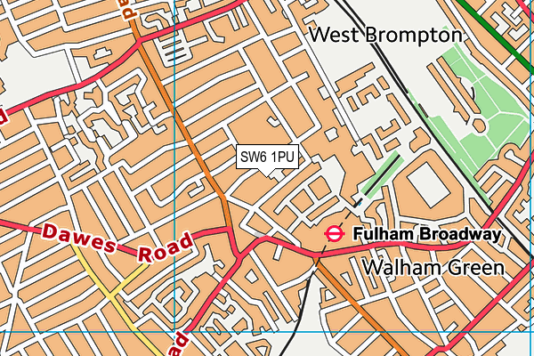 SW6 1PU map - OS VectorMap District (Ordnance Survey)