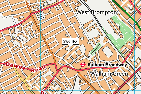 SW6 1PX map - OS VectorMap District (Ordnance Survey)