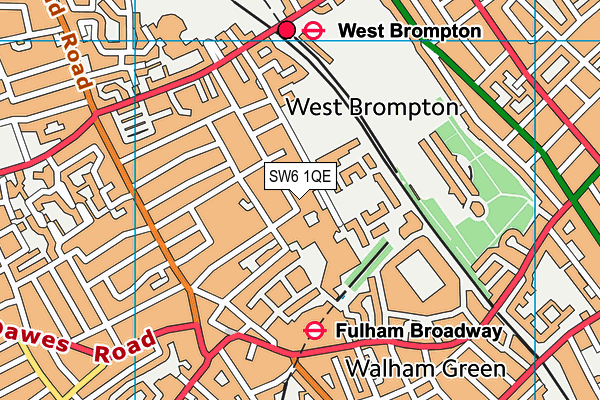 SW6 1QE map - OS VectorMap District (Ordnance Survey)