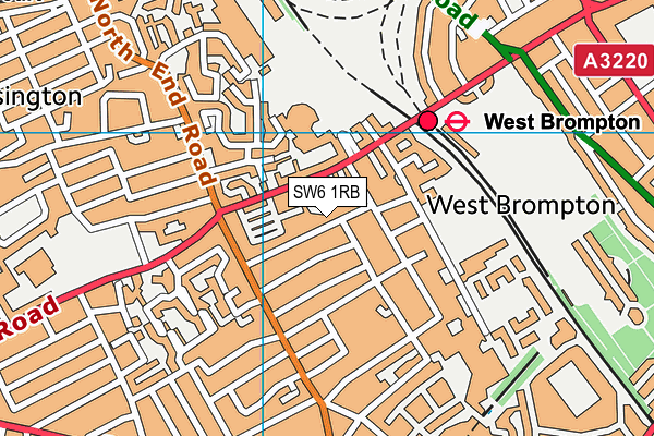 SW6 1RB map - OS VectorMap District (Ordnance Survey)