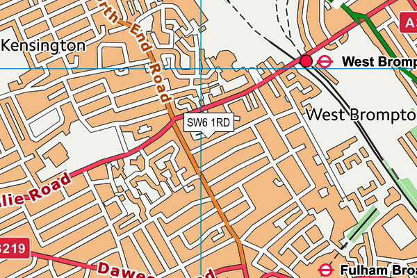 SW6 1RD map - OS VectorMap District (Ordnance Survey)