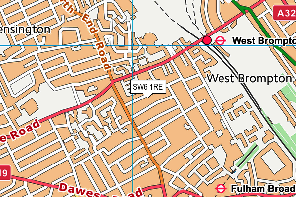 SW6 1RE map - OS VectorMap District (Ordnance Survey)