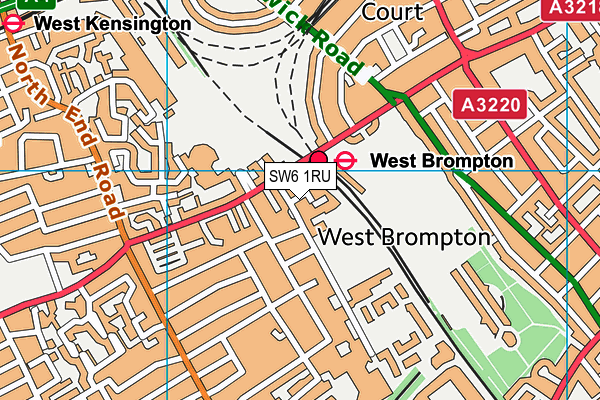 SW6 1RU map - OS VectorMap District (Ordnance Survey)