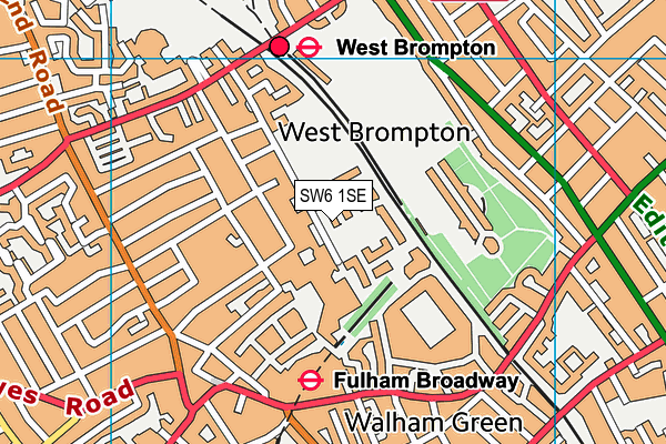 SW6 1SE map - OS VectorMap District (Ordnance Survey)