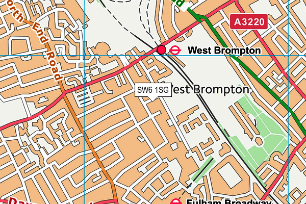 SW6 1SG map - OS VectorMap District (Ordnance Survey)