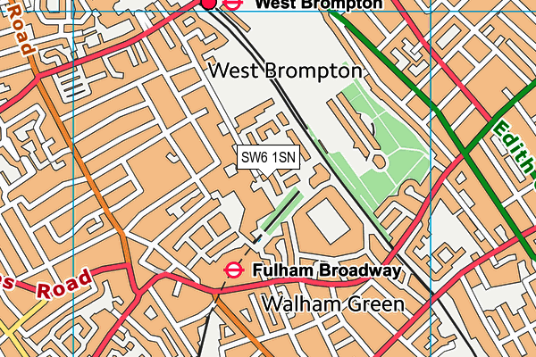 SW6 1SN map - OS VectorMap District (Ordnance Survey)