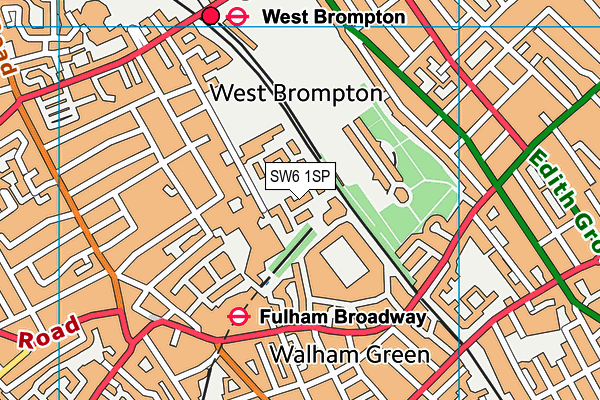 SW6 1SP map - OS VectorMap District (Ordnance Survey)