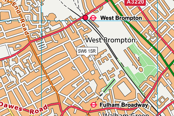 SW6 1SR map - OS VectorMap District (Ordnance Survey)