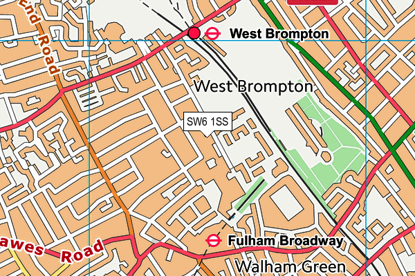 SW6 1SS map - OS VectorMap District (Ordnance Survey)