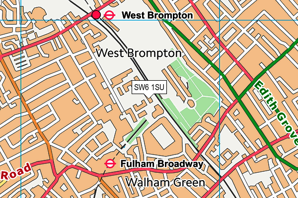 SW6 1SU map - OS VectorMap District (Ordnance Survey)