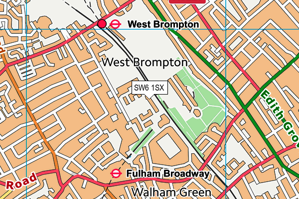 SW6 1SX map - OS VectorMap District (Ordnance Survey)