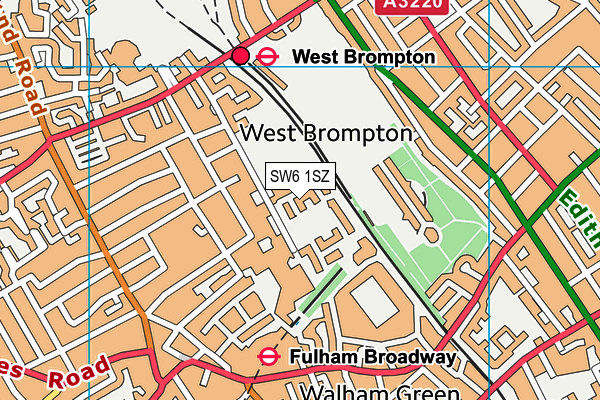 SW6 1SZ map - OS VectorMap District (Ordnance Survey)