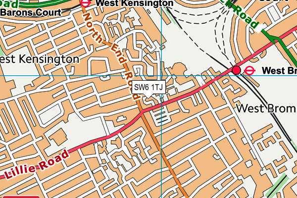 SW6 1TJ map - OS VectorMap District (Ordnance Survey)