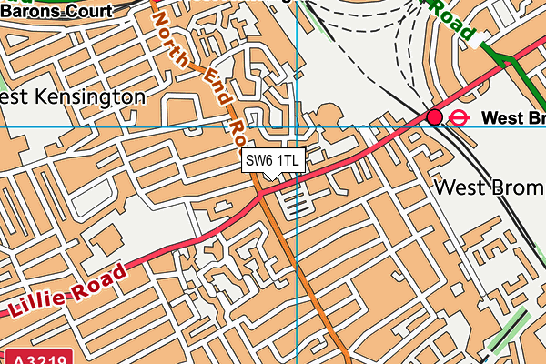 SW6 1TL map - OS VectorMap District (Ordnance Survey)