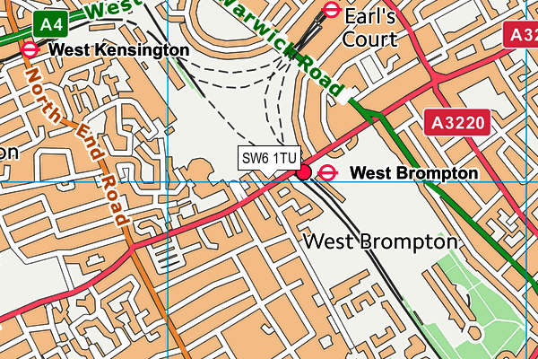 SW6 1TU map - OS VectorMap District (Ordnance Survey)