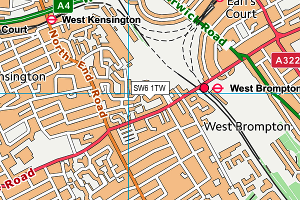 SW6 1TW map - OS VectorMap District (Ordnance Survey)