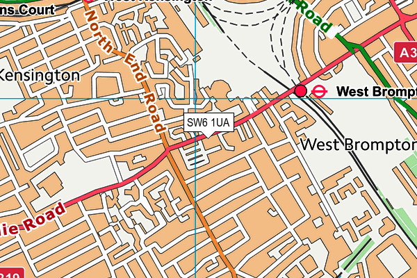 SW6 1UA map - OS VectorMap District (Ordnance Survey)