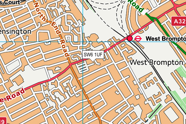 SW6 1UF map - OS VectorMap District (Ordnance Survey)