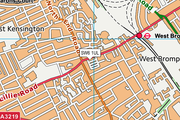 SW6 1UL map - OS VectorMap District (Ordnance Survey)