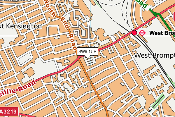 SW6 1UP map - OS VectorMap District (Ordnance Survey)