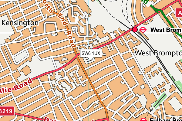SW6 1UX map - OS VectorMap District (Ordnance Survey)