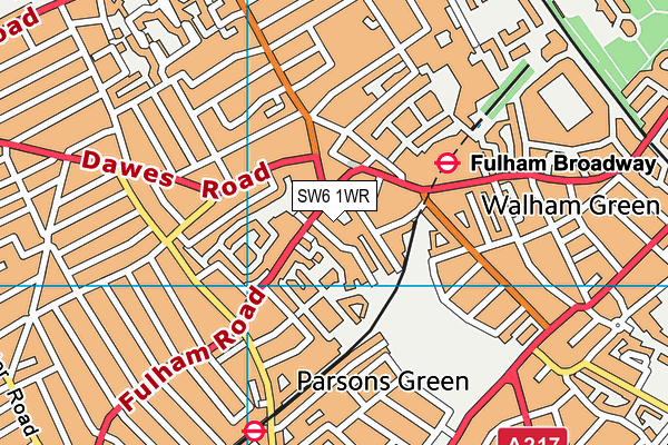 SW6 1WR map - OS VectorMap District (Ordnance Survey)