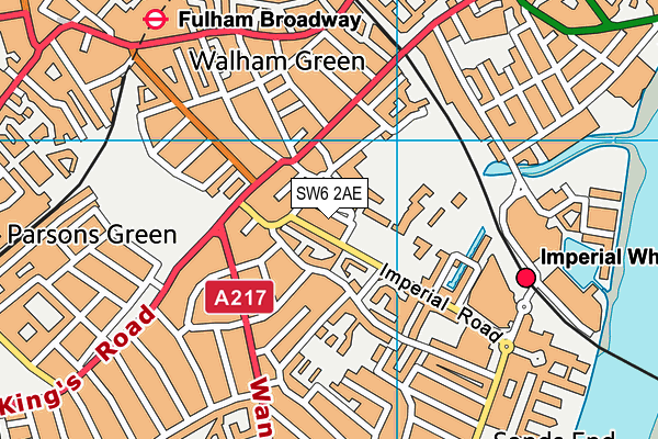 SW6 2AE map - OS VectorMap District (Ordnance Survey)