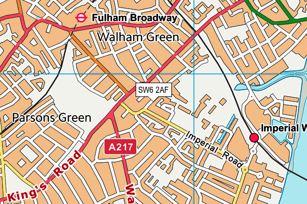 SW6 2AF map - OS VectorMap District (Ordnance Survey)