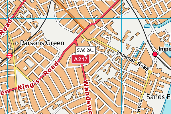 SW6 2AL map - OS VectorMap District (Ordnance Survey)