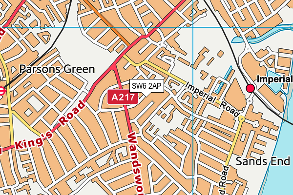 SW6 2AP map - OS VectorMap District (Ordnance Survey)