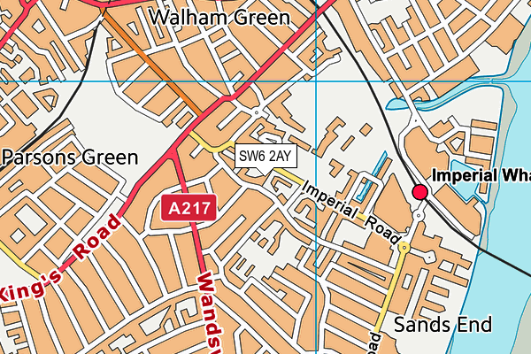 SW6 2AY map - OS VectorMap District (Ordnance Survey)