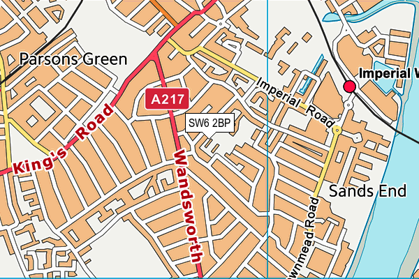 SW6 2BP map - OS VectorMap District (Ordnance Survey)