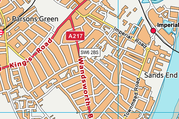 SW6 2BS map - OS VectorMap District (Ordnance Survey)