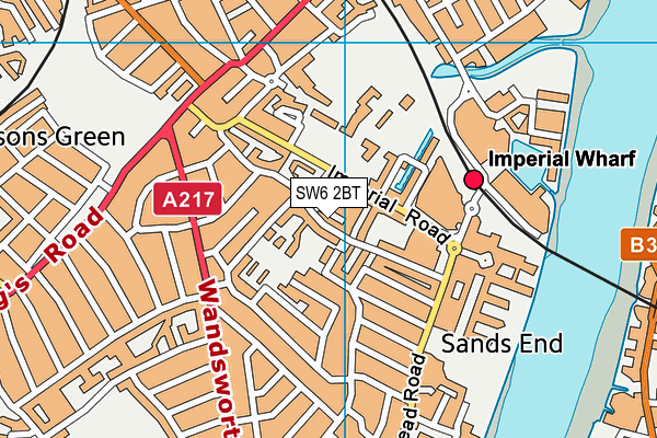 SW6 2BT map - OS VectorMap District (Ordnance Survey)